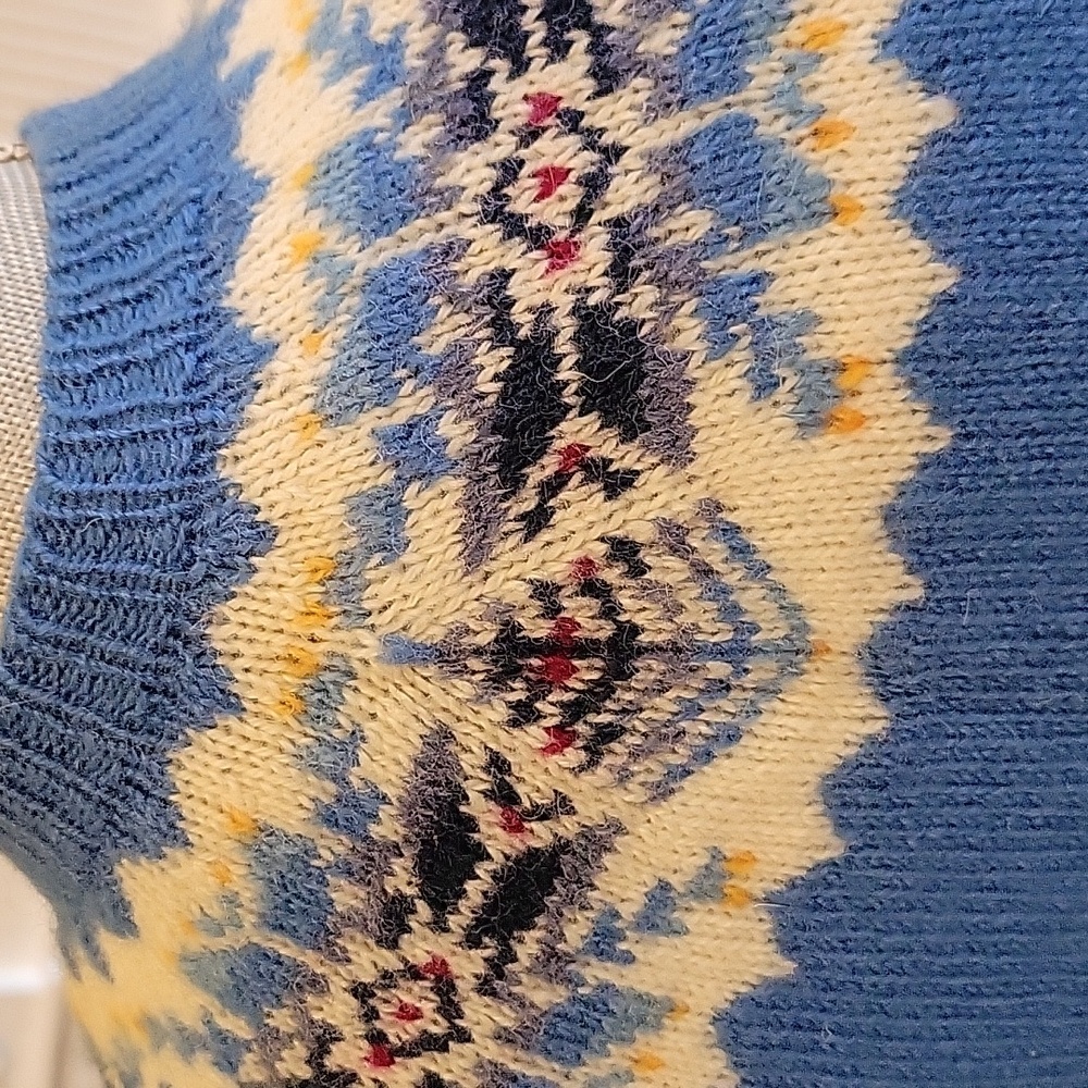Vintage Shetland Fair Isle Cardigan Sweater - Picture 7 of 7